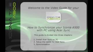 Acer Iconia Tab A500  How to Synchronize With Acer Sync English [upl. by Acirederf]