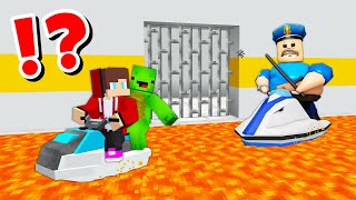 JJ and Mikey vs ROBLOX LAVA BARRYS PRISON RUN CHALLENGE in Minecraft  Maizen animation [upl. by Frederique]