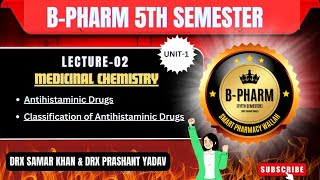 L2  Unit1  Medicinal Chemistry2  Classification of Antihistamines  Smart Pharmacy Wallah [upl. by Hastie769]