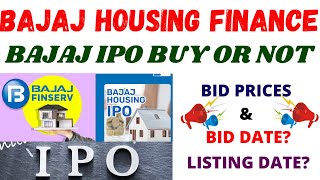 BAJAJ IPO BUY OR NOT  BAJAJ HOUSING FINANCE  BID PRICES amp BID DATE  LISTING DATE  TAMIL MTA [upl. by Aneeuqahs]