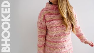 How to Crochet a Sweater EASY quotThe Loungequot Crochet Sweater Tutorial [upl. by Nilesoj262]