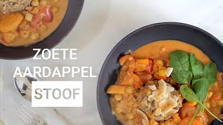 Easy Vegan Recept Zoete Aardappel Stoof [upl. by Aicatsana242]