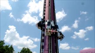 Carowinds Scream Zone Drop Tower off Ride POV  July 12 2014 [upl. by Baudin]