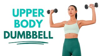 20 MIN Toned Upper Body Dumbbell Workout🔥 Arms Back ABS  Standing Only No Repeat [upl. by Hildick923]