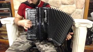 OTTAAERIIM72ABK  All Black Ottavianelli Aero II Piano Accordion LMMM 34 72 3799 [upl. by Cyprio]