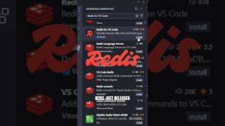 Redis for VS Code 🤯 coding programming redis [upl. by Nrek59]