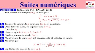 Suites numériques Exercice corrigé [upl. by Dijam787]