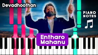 Devadhoothan BGM Entharo Mahanubhaavalu Piano Notes  Blacktunes Piano   4K [upl. by Enneyehs]