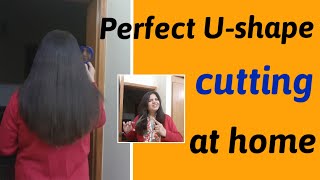 Ushape cutting at homeCut your own hair in U shapeEasy hair cutting [upl. by Cameron11]