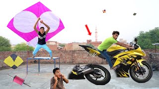 Kite Vs Nasir Havey Bike Tire Chori  Kite Lover Nasir [upl. by Rabi]