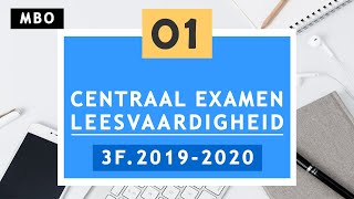 Mbo centraal examen leesvaardigheid 3F 20192020  DEEL 1 [upl. by Adamo]