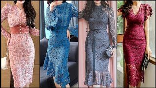 Designer Lace bodycon dress design ideas for ladies 2k24 latest bodycon dresses for women 2024 [upl. by Luar]