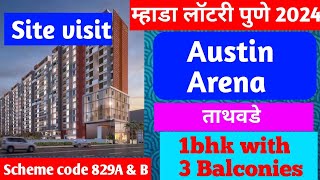 Mhada Lottery Pune 2024  Austin Arena Tathawade  scheme code 829A B  1bhk  site visit video [upl. by Jeggar]