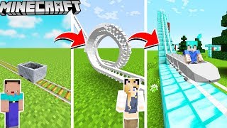 KOLEJKA GÓRSKA Rollercoaster OD NOOB DO PRO W MINECRAFT  Vito vs Bella [upl. by Ellenwad]