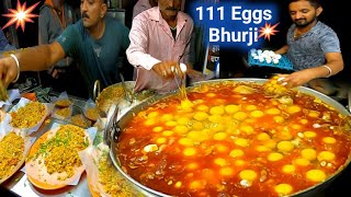 ऐसे बनती है 111 अंडे कि भुर्जी  Sangli Street Food King of Anda Bhurji Master making 111Eggs Bhurji [upl. by Sitto]