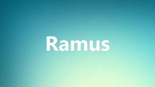 Ramus  Medical Meaning and Pronunciation [upl. by Esirehs]