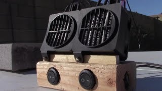 DIY Solar Electric Air Heater 200W 12V DC Air Heater wdual fans highlow pwr topped 120F50C [upl. by Inman]