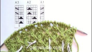 How to knit A1 A2 and A3 in DROPS 15042 [upl. by Noraa126]