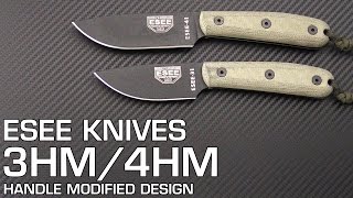 ESEE 3HM and 4HM Handle Modified Fixed Blade Knife Overview [upl. by Khalin]