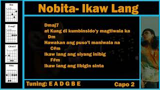 Ikaw Lang  Nobita Lyrics and Chords Key of A [upl. by Dorcia]