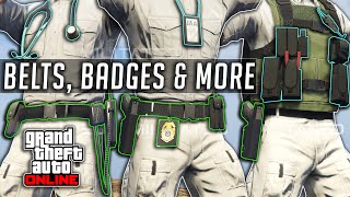 GTA Online How To Get CopMedic beltGun Holster amp IAA Badges READ PINNED COMMENT Clothing Glitches [upl. by Ylloh811]