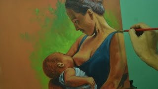 Acrylic Painting Lesson  Mother and Child by JM Lisondra [upl. by Rita950]