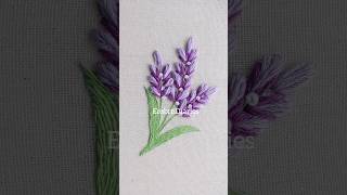 Very Very Easy Lavender Embroidery Design For Beginners handembrodiery [upl. by Annhoj]