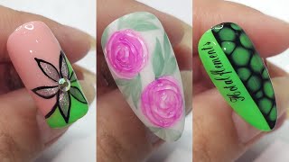 54 hand painted nail art tutorials  nail art designs 2024  nail polish colours design [upl. by Ashbey]