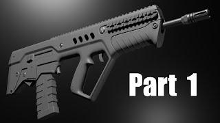 Blender Tavor21 Subdivision Hard Surface Tutorial 1  Hand Grip [upl. by Celie]