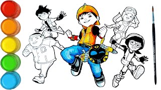 Menggambar dan mewarnai BoBoiBoy Galaxy dan teman Ying Yaya Gopal dan Fang  draw BoBoiBoy friends [upl. by Glarum806]