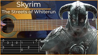 Skyrim  The Streets of Whiterun Simple Guitar Tab [upl. by Leidgam847]