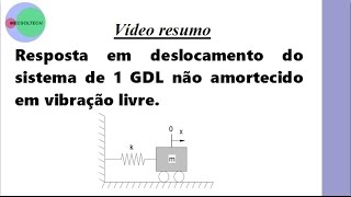 MSMVNAL01Resposta de um sistema de 1GDL não amortecido em vibração livre vídeo resumo [upl. by Hoashis54]