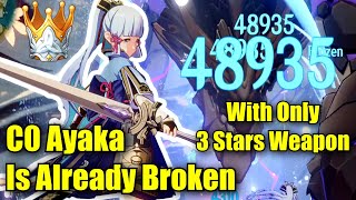 C0 Ayaka With 3 Star Weapon is Already BROKEN   Harbinger of Dawn Showcase [upl. by Eiralih]