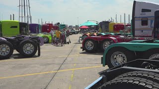 2024 Truckers Jamboree underway at Iowa 80 Truckstop in Walcott [upl. by Anuqahs]