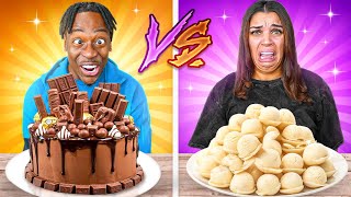 VANILLA VS CHOCOLATE FOOD CHALLENGE [upl. by Vyner]