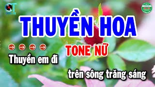 Karaoke Thuyền Hoa Tone Nữ Nhạc Sống Cha Cha Hay Nhất 2024  Cẩm Tiên Organ [upl. by Tullusus390]