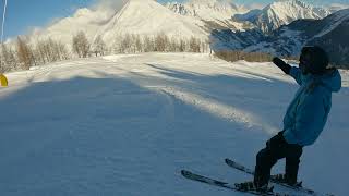 La Thuile skiing January 2023 piste 16 [upl. by Quartana]