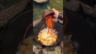 🇬🇧  Soup according to grandma’s recipe 🥣 outdoorcooking cooking camping shorts ytshorts [upl. by Trilby]