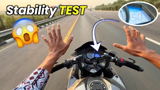 Bajaj Pulsar RS 200 Bs7 Stability Test 150Kmph High Speed  Sports Bike RS 200 Handle Wobbling [upl. by Fachan]