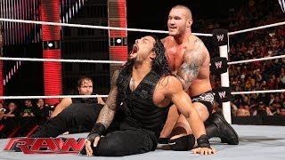 Roman Reigns vs Randy Orton Raw April 28 2014 [upl. by Atiuqihs]