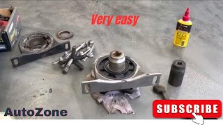 How to replace the center support bearing on a mercedes Mercedes drive shaft bearing [upl. by Ateuqram]