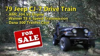 SOLD  Drive Train for Sale AMC 304 V8 Warner T18 Dana 20 [upl. by Westerfield]