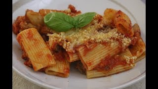 Rigatoni con melanzane e salsiccia [upl. by Adiol253]