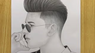 Handsome boy sun glass drawing 😘 3dpencildrawings painting pencildrawing amazingdrawingdrawing [upl. by Eivol]