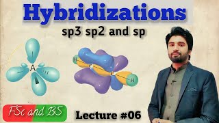 Hybridization  sp3 sp2 and sp Hybridizations FSc Part 1 chapter 6 and BS Lec6 hybridization [upl. by Rickart562]