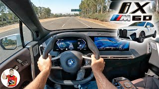 The BMW iX M60 is Quick Quiet and True to its EV Range POV Drive Review [upl. by Ahseya489]