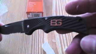 Gerber Bear Grylls compact Scout survival knife unboxing  test [upl. by Jennica]