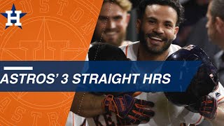 George Springer Alex Bregman and Jose Altuve belt backtobacktoback home runs [upl. by Eanal]