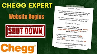 Chegg Expert Website Begins Shut Down 2024   Chegg expert New Update 2024  Chegg Notification [upl. by Erastus]