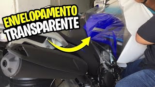 ENVELOPAMENTO TRANSPARENTE EM MOTO LANDER 250 [upl. by Anetsirhc994]